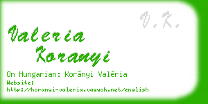 valeria koranyi business card