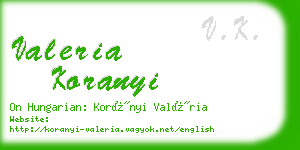 valeria koranyi business card